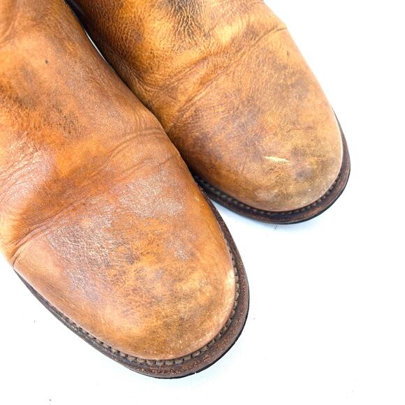 Bed Stu Cobbler Chelsea Ankle Heeled Leather Boots Camel Tan Size 10 - Picture 10 of 12